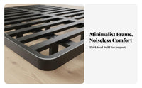 Headboardless Floating foundation Bed Minimalist Aesthetic Bedroom Furniture Japanese aesthetic Noisesilent for partners, Adults, Homeowners, Apartment, Guest Room