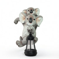 Koala Statue with Lantern Sturdy Koala Statue with Solar Lantern Textured