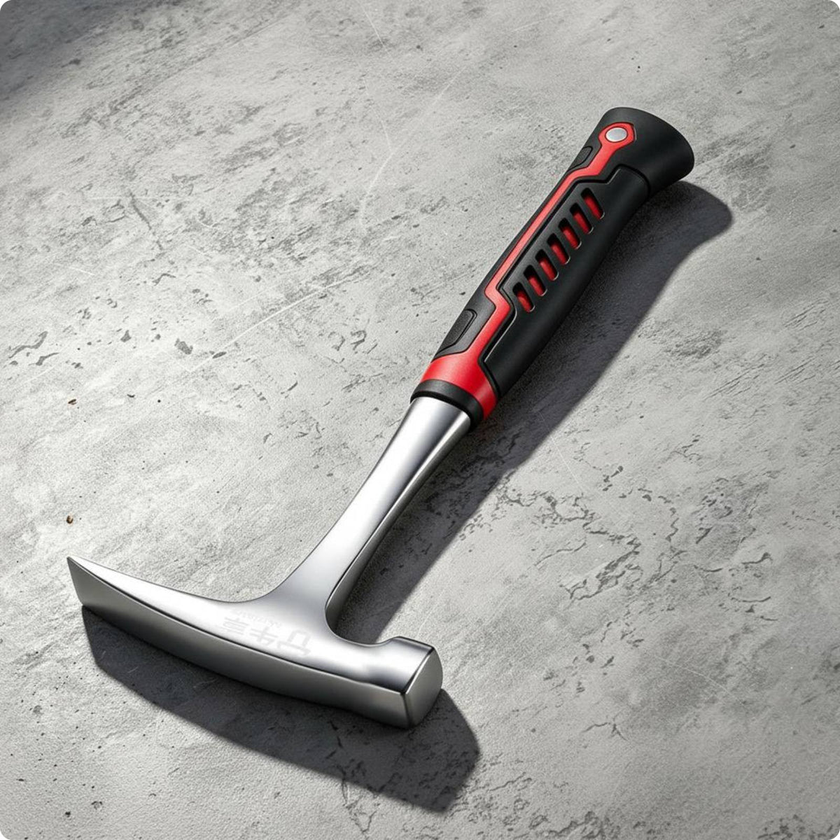High Carbon Steel Prospecting Hammer Anti-Slip Handle Geologist Hammer Single-Piece Forged for Prospectors