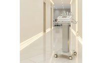 Transparent Beauty Cart with Acrylic Shelf Clear Beauty Cart with Handle Minimalist Rolling Salon Trolley Long-Lasting for Spas