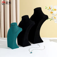 Velvet Necklace Display Stand, Jewelry Neck Form, Counter Display Prop