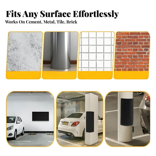 2 Pieces Shock Absorbent Garage Wall Bumper Pad Flexible Garage Wall Protector Cuttable for Parking Lot, Warehouse, Basement