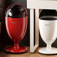 Tall No-Bend Trash Can Hidden Bag Loop Goblet Shaped Trash Can Long-Lasting
