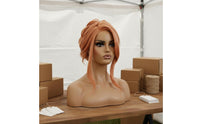 PVC Mannequin Head Mannequin Head with Shoulders Necklace Display Bust for Salon