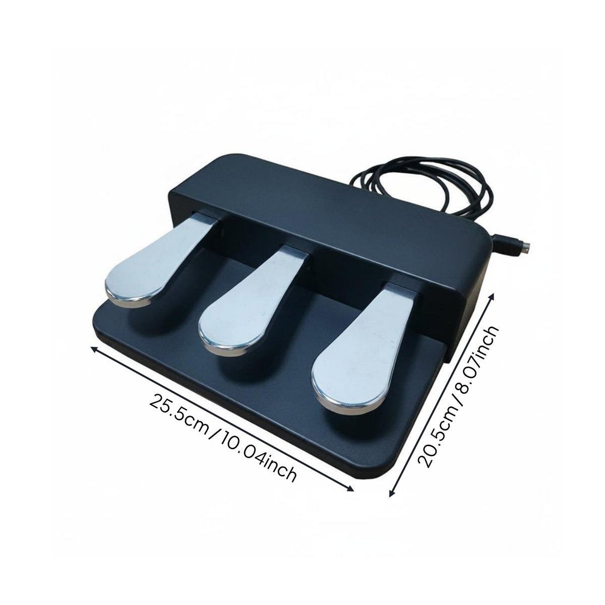 Universal Triple Pedal Unit Gold Plated Pedals Electric Piano Sustain Pedal Musical Instrument Accessory for Pianists, Music Practice, Home Studio, Stage Performance