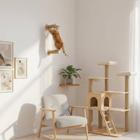 Cat Wall Furniture Set Easy To Climb Wooden Cat Wall Perch Long-Lasting Material
