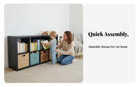 Cube Organizer Exposed Shelving Cube Storage Single-Piece Freestanding Customizable Design for Book Lovers, Students, Kid's Room