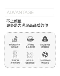 guzzini意大利厨房置物架小推车落地多层可移动果蔬菜篮收纳架子