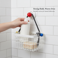 Suction Cup Wall-Mounted Facial Tissue Dispenser Basket for Bathroom