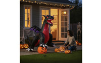 Freestanding Inflatable Dragon with Pumpkin Giant Inflatable Dragon Spooky Lawn Decor Scary