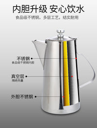 加厚不锈钢冷水壶凉水壶饭店餐厅酒店用泡茶壶长嘴加汤壶果汁扎壶