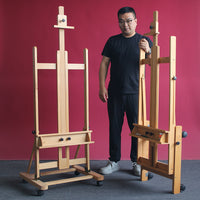 实木制画架美术生专用可折叠落地式素描画架油画架广告展示KT板架