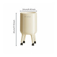 Double Trash Bin Easy to Clean Lidded Waste Bin 360 Degree Swivel Wheels