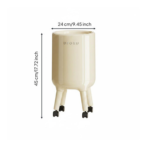 Double Trash Bin Easy to Clean Lidded Waste Bin 360 Degree Swivel Wheels