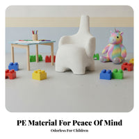 Rounded Backrest Elephant-Shaped Stool Soft Covered White Elephant Stool Padded Children's Furniture Molded Form