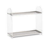 Two-Tier Rack with Transparent Panels Clear Countertop Organizer for Coffee Bar