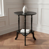 Small Round Corner Table Classic Design Round End Table Space Saving for Balcony, Bedroom