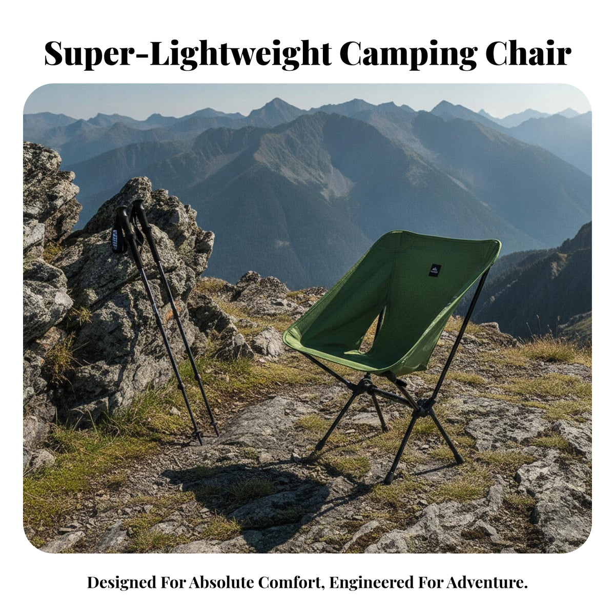Foldable Moon Chair with Carry Bag | Tear-Resistant Double-Layer Nylon, Compact Packable Size, suspended Chair with Aluminum Frame, for Camping