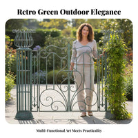Classic Garden Gate Garden Arch Planter Arbor Outdoor Rust Resistant Iron Construction Intricate Scrollwork Suitable for Courtyard Gardeners Villa Entryway