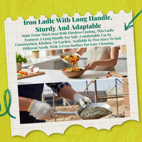 Iron long handle ladle, rustproof