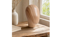 Mannequin Head with Wood-Grain Finish Countertop Hat Display Stand Professional