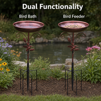 Iron Garden Feeder, Wild Birds Bath, 76cm Garden Ornament, Outdoor Decor