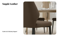 Faux Leather Side Chair Italian Design Upholstered Accent Chair Padding Ed Seat Ergonomic Backrest for Hotel, Kitchen