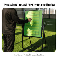 Dry Erase Freestanding Soccer Board Portable Soccer Coaching Board Height Adjustable for Coaches, PE Teachers, Training, Locker Room