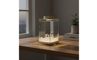 Desktop Fish Tank with Light Compact Size Desktop LED Aquarium Panoramic View Rotating Betta Tank for Beginners, Kids, Office, Bedroom