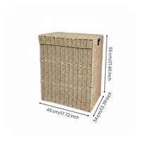 Lidded Laundry Hamper Decorative Lidded Laundry Basket Carry Handles Household Storage for Bedroom