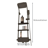 Temperature-Controlled Shower System, Rainfall Bathroom Shower Set, Full Copper Wall Mount, Adjustable Handheld Shower, Large Storage Shelf, Multi-Function, Easy Installation