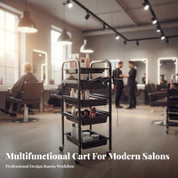 Salon Trolley Cart 360-Degree Rotating Wheels Hairdressing Tool Trolley Hairstylist Rolling Station Sturdy Duty Aesthetic Spa