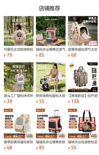 猫包双肩宠物拉杆箱 猫咪外出便携包宠物背包狗狗外出包一件代发