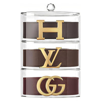 Transparent Acrylic Belt Storage Box, Stackable Cylindrical Display Case for Belts, Jewelry, or Watches