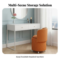Wheeled Storage Stool 360° Swivel Rolling Storage Chair Scratch Resistant