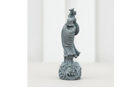 Daruma Statue Sandstone Meditative Ornament with Stone Texture Carved Stone Statue for Tea Room, Study