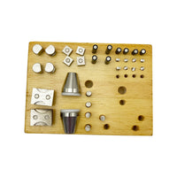 Wooden Base Stone Setting Holder with 360-Degree Rotation for Jewelry Making