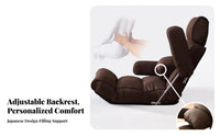 Japanese and design Armless floor Chair Adjustable spinerest Armless spine assist Lounger multipurpose Use Floor Seat Sturdy Construction for Students, Meditators, perusing, On the Bed, window seat alcove alcove, Dorm Room