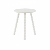 Round Bobbin Leg Table Solid Wood Bobbin Leg Accent Table Space Saving Vintage Design Nightstand for Living Room, Bedroom