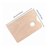 Natural Wood Grain Unfinished Wooden Palette Right and Left Hand Use Wooden Paint Palette Lightweight Art Supply Easy to Clean