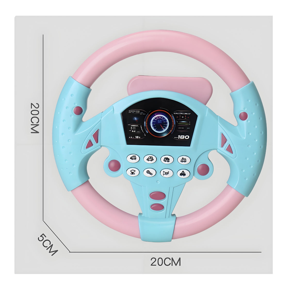 Toy Steering Wheel with Buttons Travel Simulated Steering Wheel Dashboard Toy Interactive Tabletop for Children, Pretend Play