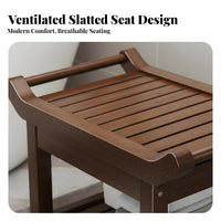 Bamboo Bath Stool Water Resistant Bamboo Shower Bench Heavy-Duty for Living Room