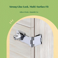 security lock, No Drill Refrigerator Lock, protective-lock Cabinet & Drawer Lock for Home, Office, School, Child resistant, Easy Install