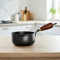 Cast-Iron Mini Frying Pot Black Cast-Iron Pour Pot Glass Lid