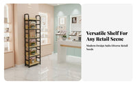 1 Piece Double-sided Display Rack Gondola Shelving Adjustable Shelves Retail Island Fixture Heavy Duty Construction Suitable for Merchandisers Shopkeepers Boutique