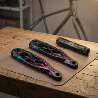 Mountain Bike Crankset Polished Crank Spindle Cycle Crankset Engraved Logo Cycle Component 1x 2x 3x Speed Support