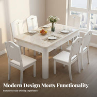 Marble Top Dining Table Set Space-Saving Dining Table and Chairs Set Sturdy Construction for Small Apartment Dwellers, Homeowners, Home