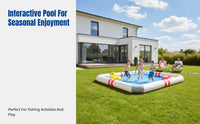Outdoor Inflatable Pool, Large Pool for Adults & Kids, Thick Water Play Area, Fishing Pond