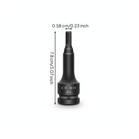 Compact Square Drive Impact Socket Black 1/2-Inch Hex Shank Socket Robust Square to Hex Adapter