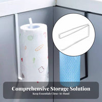 Under-Cabinet Paper Towel Rack Hanging Design Kitchen Roll Dispenser for Renters